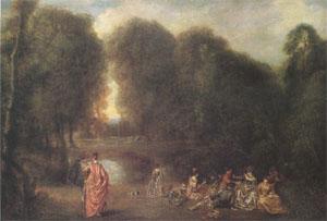 Jean-Antoine Watteau Assembly in a Park (mk05) oil painting picture